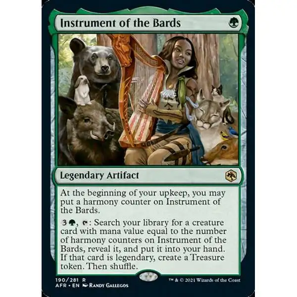 MtG Trading Card Game Adventures in the Forgotten Realms Rare Foil Instrument of the Bards #190