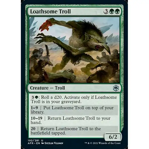 MtG Trading Card Game Adventures in the Forgotten Realms Uncommon Loathsome Troll #192