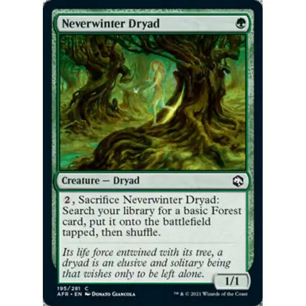 MtG Trading Card Game Adventures in the Forgotten Realms Common Neverwinter Dryad #195