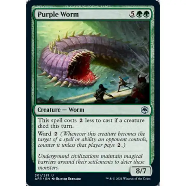 MtG Trading Card Game Adventures in the Forgotten Realms Uncommon Purple Worm #201