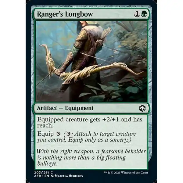 MtG Trading Card Game Adventures in the Forgotten Realms Common Ranger's Longbow #203