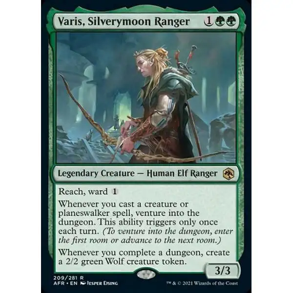 MtG Trading Card Game Adventures in the Forgotten Realms Rare Foil Varis, Silverymoon Ranger #209