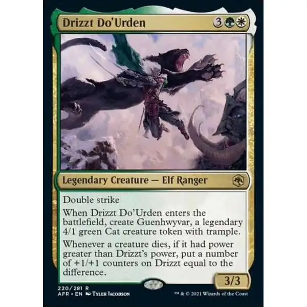 MtG Trading Card Game Adventures in the Forgotten Realms Rare Drizzt Do'Urden #220
