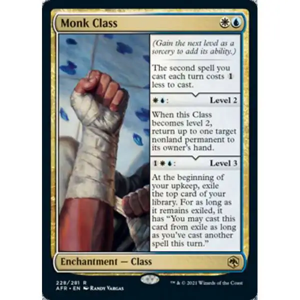 MtG Trading Card Game Adventures in the Forgotten Realms Rare Foil Monk Class #228