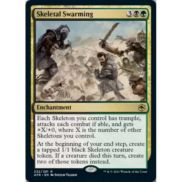 MtG Trading Card Game Adventures in the Forgotten Realms Rare Foil Skeletal Swarming #232