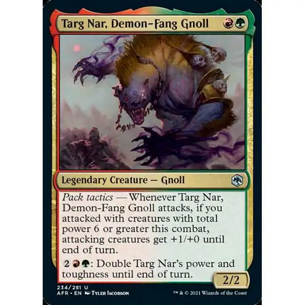 MtG Trading Card Game Adventures in the Forgotten Realms Uncommon Targ Nar, Demon-Fang Gnoll #234