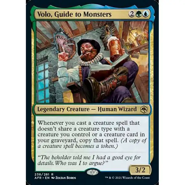 MtG Trading Card Game Adventures in the Forgotten Realms Rare Foil Volo, Guide to Monsters #238