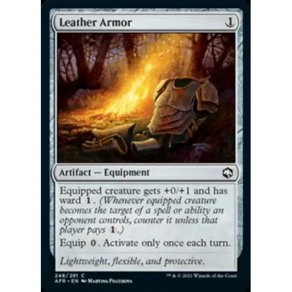 MtG Trading Card Game Adventures in the Forgotten Realms Common Leather Armor #248