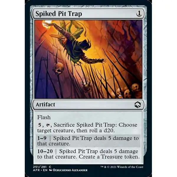 MtG Trading Card Game Adventures in the Forgotten Realms Common Spiked Pit Trap #251