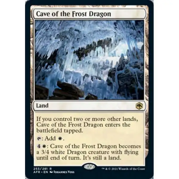 MtG Trading Card Game Adventures in the Forgotten Realms Rare Cave of the Frost Dragon #253