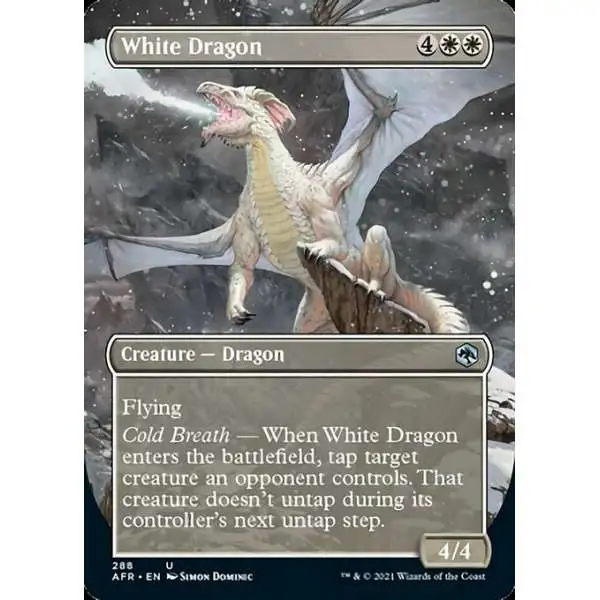 MtG Trading Card Game Adventures in the Forgotten Realms Uncommon White Dragon #288 [Alternate Art Borderless]