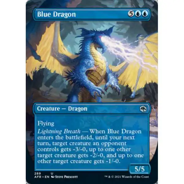 MtG Trading Card Game Adventures in the Forgotten Realms Uncommon Blue Dragon #289 [Alternate Art Borderless]