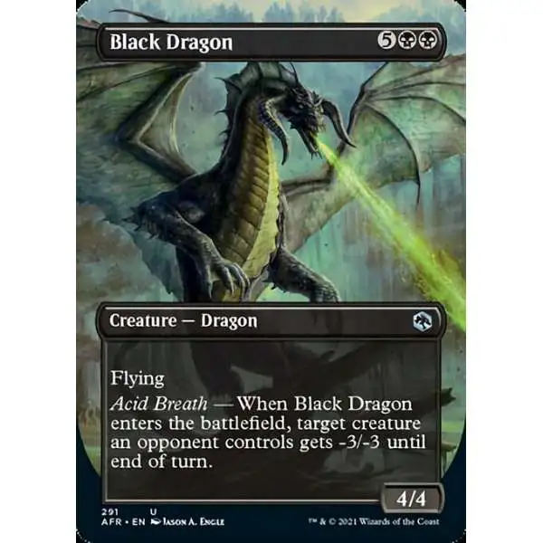 MtG Trading Card Game Adventures in the Forgotten Realms Uncommon Black Dragon #291 [Alternate Art Borderless]