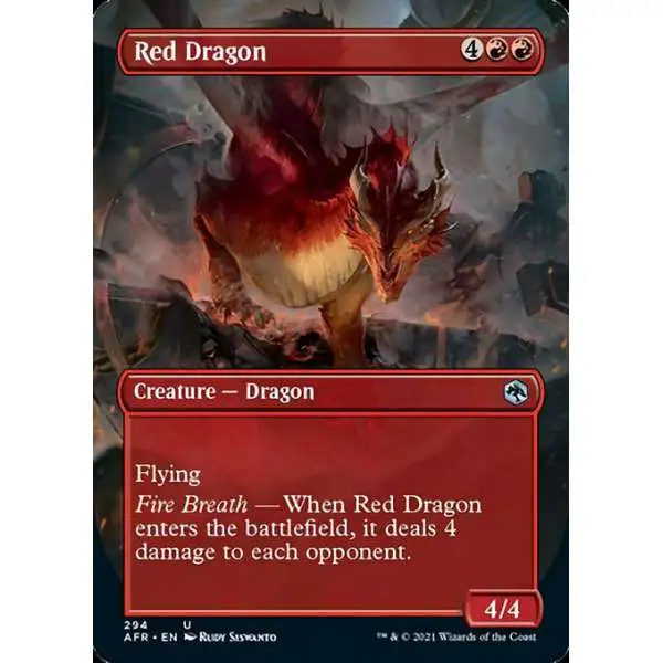 MtG Trading Card Game Adventures in the Forgotten Realms Uncommon Red Dragon #294 [Alternate Art Borderless]
