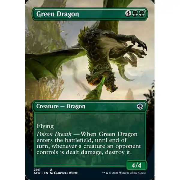 MtG Trading Card Game Adventures in the Forgotten Realms Uncommon Green Dragon #295 [Alternate Art Borderless]
