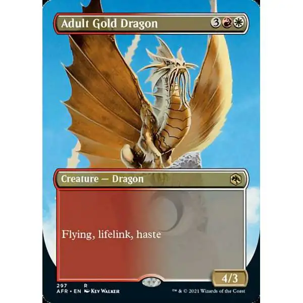 MtG Trading Card Game Adventures in the Forgotten Realms Rare Adult Gold Dragon #297 [Alternate Art Borderless]