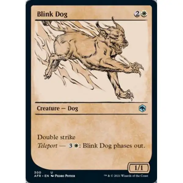 MtG Trading Card Game Adventures in the Forgotten Realms Uncommon Blink Dog #300 [Showcase]