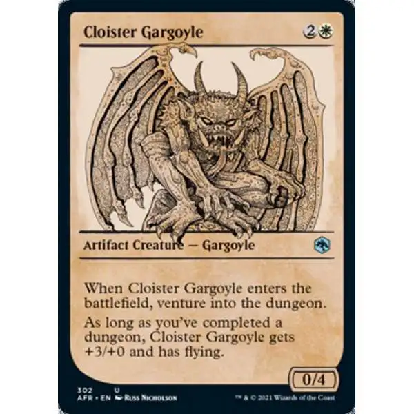 MtG Trading Card Game Adventures in the Forgotten Realms Uncommon Cloister Gargoyle #302 [Showcase]