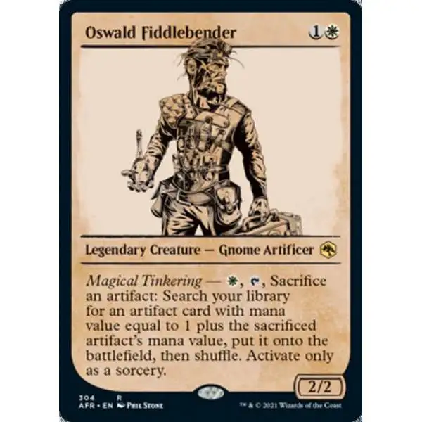 MtG Trading Card Game Adventures in the Forgotten Realms Rare Oswald Fiddlebender #304 [Showcase]