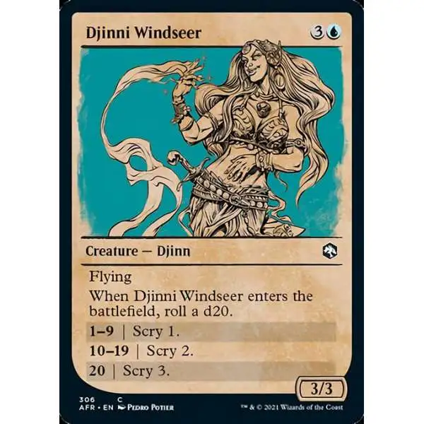 MtG Trading Card Game Adventures in the Forgotten Realms Common Djinni Windseer #306 [Showcase]