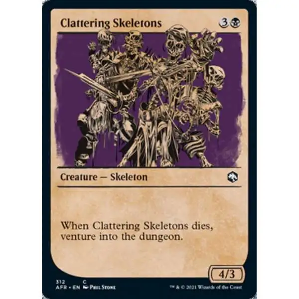 MtG Trading Card Game Adventures in the Forgotten Realms Common Clattering Skeletons #312 [Showcase]