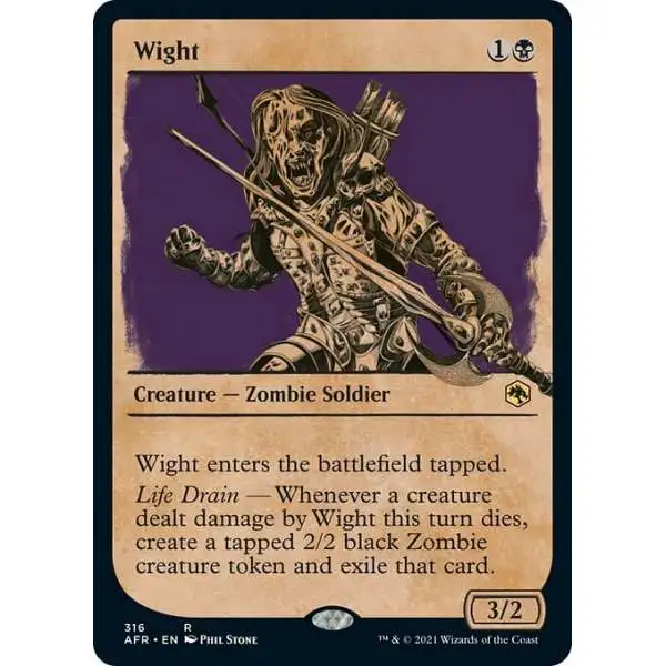 MtG Trading Card Game Adventures in the Forgotten Realms Rare Wight #316 [Showcase]