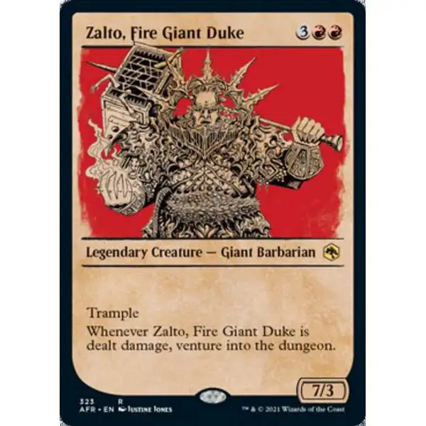 MtG Trading Card Game Adventures in the Forgotten Realms Rare Zalto, Fire Giant Duke #323 [Showcase]