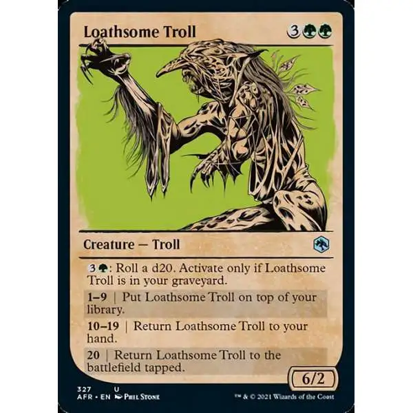 MtG Trading Card Game Adventures in the Forgotten Realms Uncommon Loathsome Troll #327 [Showcase]