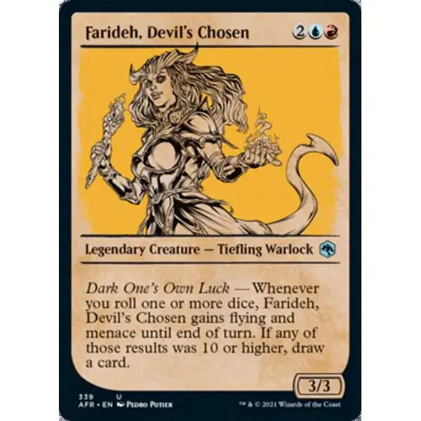 MtG Trading Card Game Adventures in the Forgotten Realms Uncommon Farideh, Devil's Chosen #339 [Showcase]