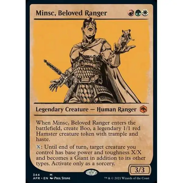 MtG Trading Card Game Adventures in the Forgotten Realms Mythic Rare Minsc, Beloved Ranger #344 [Showcase]
