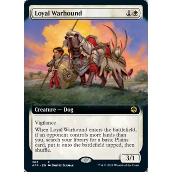 MtG Trading Card Game Adventures in the Forgotten Realms Rare Loyal Warhound #363 [Extended Art]
