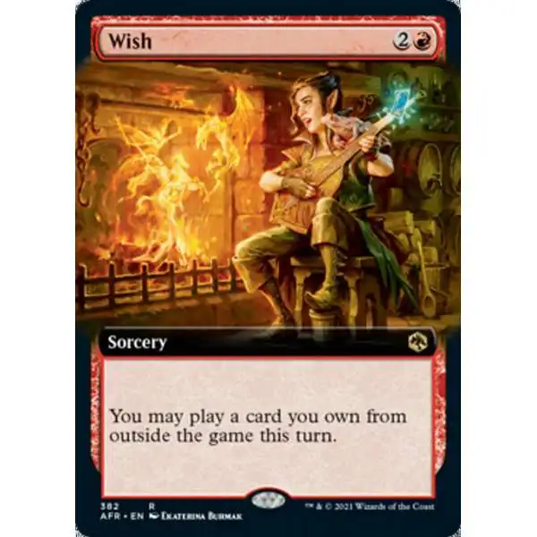 MtG Trading Card Game Adventures in the Forgotten Realms Rare Wish #382 [Extended Art]