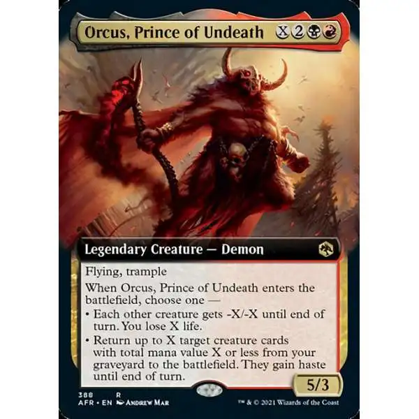 MtG Trading Card Game Adventures in the Forgotten Realms Rare Orcus, Prince of Undeath #388 [Extended Art]
