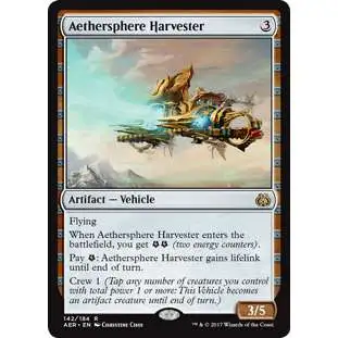 MtG Trading Card Game Aether Revolt Rare Foil Aethersphere Harvester #142