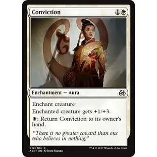 MtG Trading Card Game Aether Revolt Common Foil Conviction #12