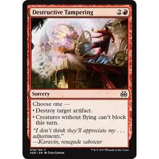 MtG Trading Card Game Aether Revolt Common Destructive Tampering #78
