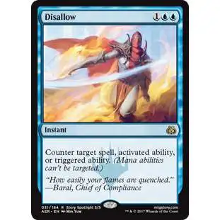 MtG Trading Card Game Aether Revolt Rare Disallow #31
