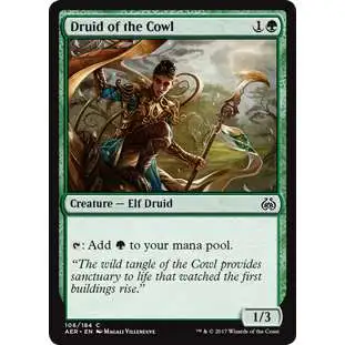 MtG Trading Card Game Aether Revolt Common Druid of the Cowl #106