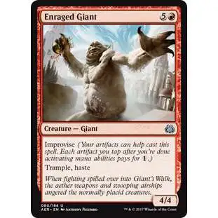 MtG Trading Card Game Aether Revolt Uncommon Enraged Giant #80
