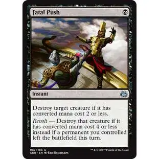 MtG Trading Card Game Aether Revolt Uncommon Fatal Push #57