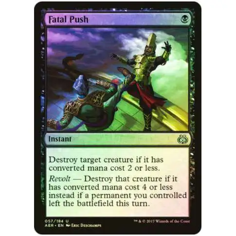 MtG Trading Card Game Aether Revolt Uncommon Foil Fatal Push #57
