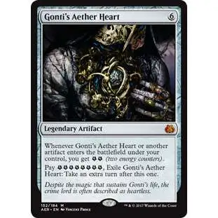 MtG Trading Card Game Aether Revolt Mythic Rare FOIL Gonti's Aether Heart #152