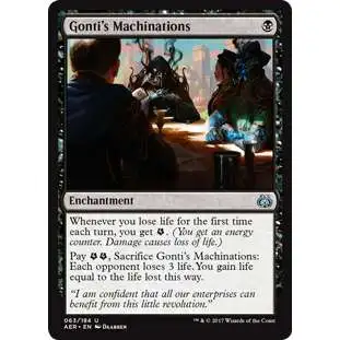 MtG Trading Card Game Aether Revolt Uncommon Gonti's Machinations #63