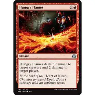 MtG Trading Card Game Aether Revolt Uncommon Foil Hungry Flames #84