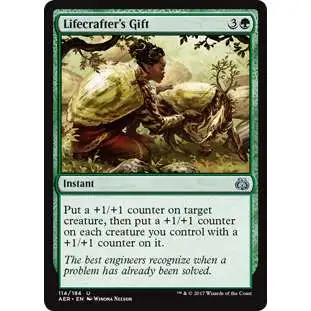MtG Trading Card Game Aether Revolt Uncommon Foil Lifecrafter's Gift #114