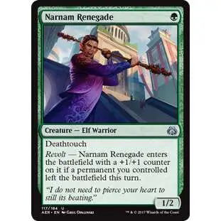 MtG Trading Card Game Aether Revolt Uncommon Narnam Renegade #117