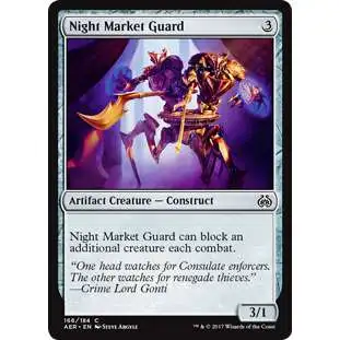 MtG Trading Card Game Aether Revolt Common Night Market Guard #166
