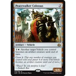 MtG Trading Card Game Aether Revolt Rare Foil Peacewalker Colossus #170