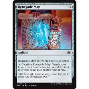 MtG Trading Card Game Aether Revolt Common Foil Renegade Map #173