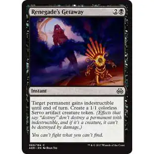 MtG Trading Card Game Aether Revolt Common Foil Renegade's Getaway #69